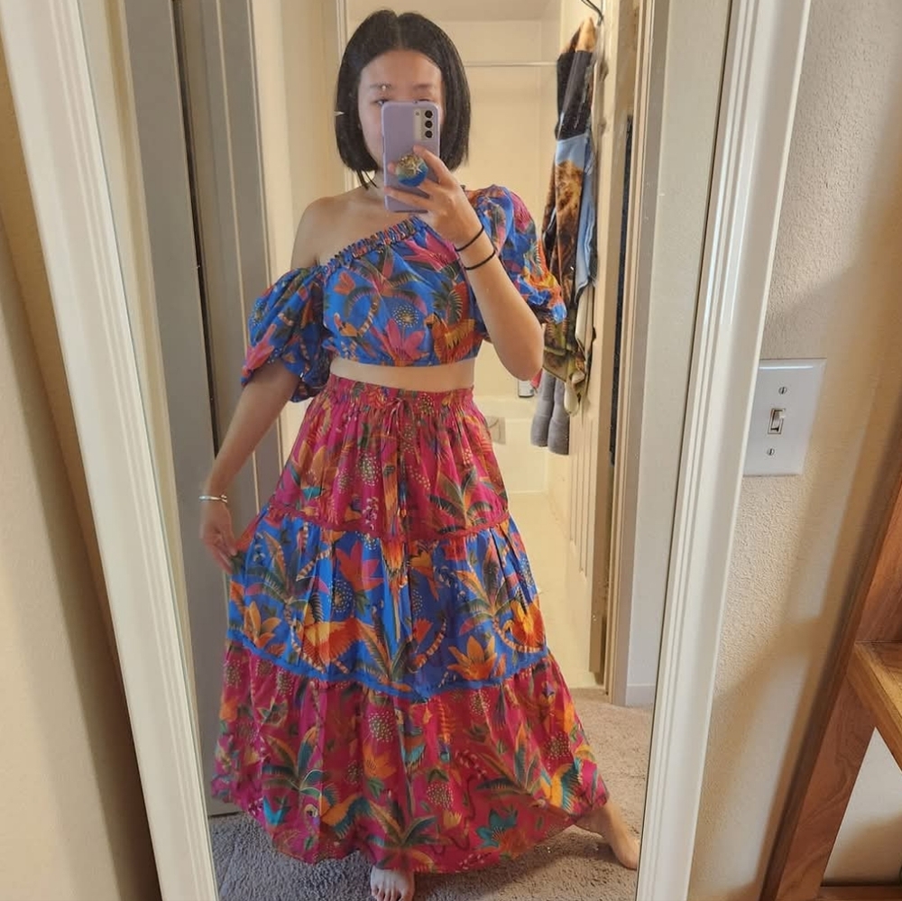 Farm Rio macaw party Top (M) and Skirt (L) set - Picture 8 of 8